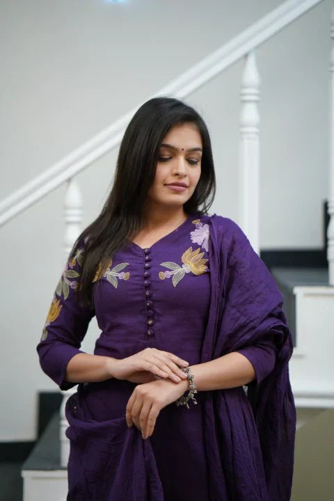 Pure Cotton Kurti With Embroidery Work For Women