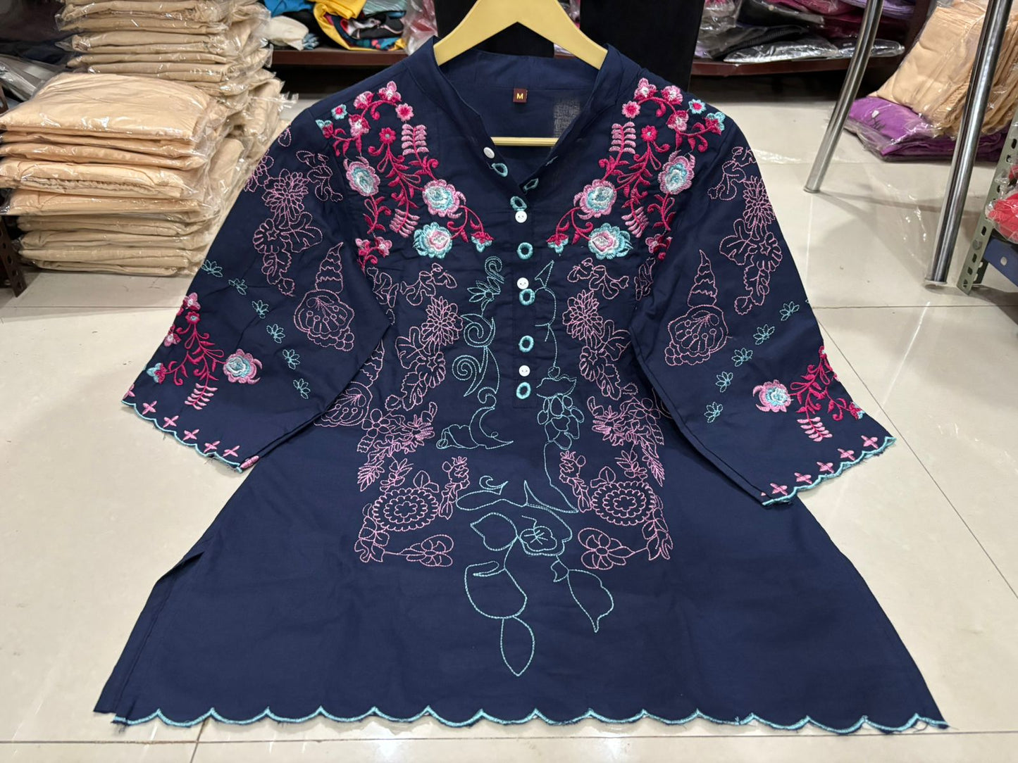 Kurta Beautyful Cotton Wardrobe Embroidery Cod Set