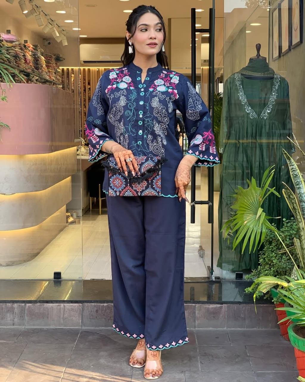 Kurta Beautyful Cotton Wardrobe Embroidery Cod Set