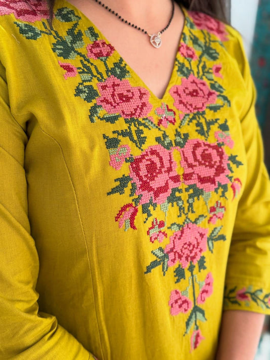 W For Women Shikha pure cotton comfy A-line kurta for women